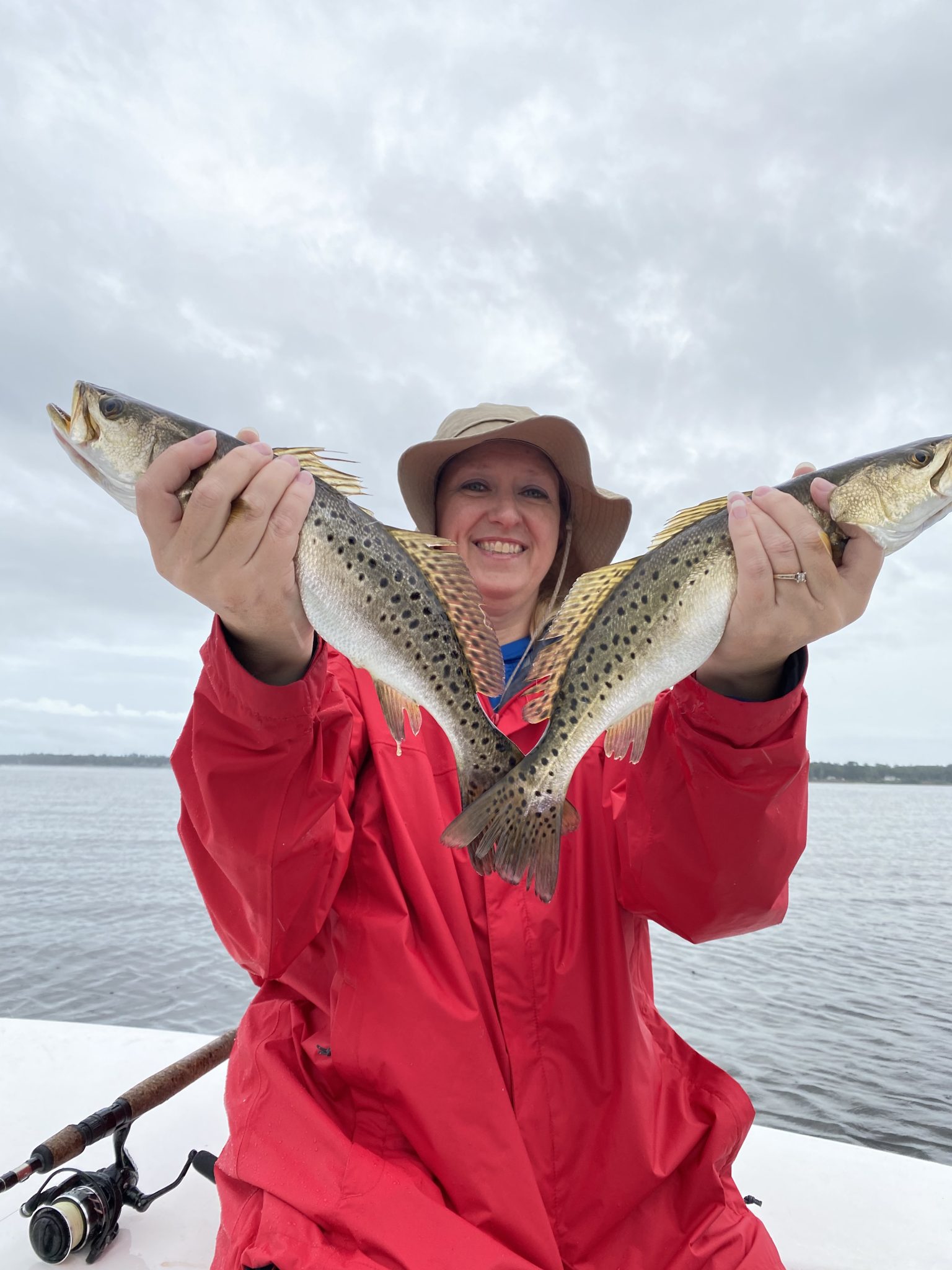 First Trout! Double Trout and Double Stripers! - Eastern NC Fishing Guide